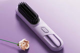 Darrahopens Health & Beauty > Hair Care > Hair Styling Tools Cordless Hair Straightener Brush Mini Hot Comb for Women Anti-Scald Protection -Purple