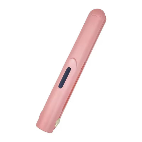 Darrahopens Health & Beauty > Hair Care > Hair Styling Tools Cordless Mini Hair Straightener & Curler 2-in-1 - Portable USB Rechargeable Ceramic Flat Iron with 3 Temperature Settings - Compact Travel Styler for Bangs & Touch Ups - Pink