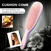 Darrahopens Health & Beauty > Hair Care > Hair Styling Tools Detachable Silicone Cushion Massage Brush, Suitable for Dry and Wet Use, Unisex, Works on All Hair Types, Volumizing and Smoothing Brush, 7 Colors Available - Purple+Pink