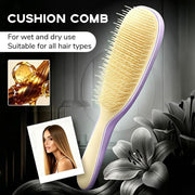 Darrahopens Health & Beauty > Hair Care > Hair Styling Tools Detachable Silicone Cushion Massage Brush, Suitable for Dry and Wet Use, Unisex, Works on All Hair Types, Volumizing and Smoothing Brush, 7 Colors Available - Purple+Yellow