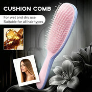 Darrahopens Health & Beauty > Hair Care > Hair Styling Tools Detachable Silicone Cushion Massage Brush, Wet/Dry Use, Unisex, Suitable for All Hair Types, Volumizing and Smoothing Brush, 7 Colors Available - Blue+Pink