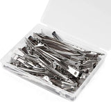 Darrahopens Health & Beauty > Hair Care > Hair Styling Tools Duckbill Hair Clips - (20 Count, Silver) - 1.25 Inch Metal and Leather Hair Clips for Thick, Color-Treated Hair