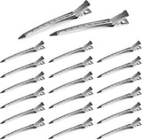 Darrahopens Health & Beauty > Hair Care > Hair Styling Tools Duckbill Hair Clips - (20 Count, Silver) - 1.25 Inch Metal and Leather Hair Clips for Thick, Color-Treated Hair