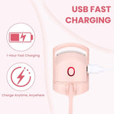 Darrahopens Health & Beauty > Hair Care > Hair Styling Tools Electric Heated Eyelash Curler for Women – USB Rechargeable Heated Lash Curler with Quick Heat-Up, Multi-Temp Settings, 24H Natural Curl, Anti-Scald Silicone, Portable Makeup Tool, Pink