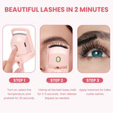 Darrahopens Health & Beauty > Hair Care > Hair Styling Tools Electric Heated Eyelash Curler for Women – USB Rechargeable Heated Lash Curler with Quick Heat-Up, Multi-Temp Settings, 24H Natural Curl, Anti-Scald Silicone, Portable Makeup Tool, Pink