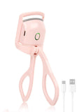 Darrahopens Health & Beauty > Hair Care > Hair Styling Tools Electric Heated Eyelash Curler for Women – USB Rechargeable Heated Lash Curler with Quick Heat-Up, Multi-Temp Settings, 24H Natural Curl, Anti-Scald Silicone, Portable Makeup Tool, Pink