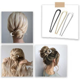 Darrahopens Health & Beauty > Hair Care > Hair Styling Tools French Hair Clips - Metal 14cm / 5.5 inch - French Twist Clips - French Twist Clips - U-Shaped Clips - Gold, Silver and Black Clips - Large Clips - Pack of 3