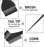 Darrahopens Health & Beauty > Hair Care > Hair Styling Tools Hair Dye Brush - 4-Piece Hair Dye Brush Set - Hair Dye Brush and Mixing Bowl Set - Double-Sided Hair Dye Brush - Hair Styling Tools - DIY Hair Dye Comb Set - Includes Mixing Bowl - Black