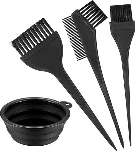 Darrahopens Health & Beauty > Hair Care > Hair Styling Tools Hair Dye Brush - 4-Piece Hair Dye Brush Set - Hair Dye Brush and Mixing Bowl Set - Double-Sided Hair Dye Brush - Hair Styling Tools - DIY Hair Dye Comb Set - Includes Mixing Bowl - Black