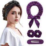 Darrahopens Health & Beauty > Hair Care > Hair Styling Tools Light pink Heatless Hair Curler Set with Bowtie Ribbon for Natural Big Waves Damage-Free Overnight Hair Styling Essential for Your Local Modern Lifestyle
