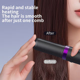 Darrahopens Health & Beauty > Hair Care > Hair Styling Tools New Portable Hair Straightening Comb, USB rechargeable, 4000mAh battery, includes charging dock. Intelligent digital temperature control, dual use for straightening and curling, long-lasting hold without damaging hair(GREY)