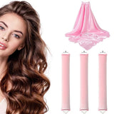 Darrahopens Health & Beauty > Hair Care > Hair Styling Tools Pink Heatless Hair Curler 2 Pack with Satin Scarf and Soft Sponge Rollers for Overnight Big Waves Damage-Free Styling Solution for Local Professionals