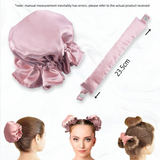 Darrahopens Health & Beauty > Hair Care > Hair Styling Tools Pink Heatless Hair Curler Set with Satin Ribbon and Sleep Caps for Overnight Big Waves Easy Damage-Free Styling Solution for Local Women Professional Kit