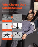 Darrahopens Health & Beauty > Hair Care > Hair Styling Tools Portable Salon Shampoo Bowl with Adjustable Height & Angle, Hair Wash Sink with Drain Hose & Star-Shaped Support Base for Barbershop, Spa & Home Use In Australia - Darrahopens