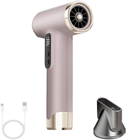 Darrahopens Health & Beauty > Hair Care > Hair Styling Tools Rechargeable Cordless Handheld Hair Dryer with LED Temperature Display, Portable USB Wireless Mini Blow Dryer for Travel Camping Home Use（Pink）