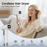 Darrahopens Health & Beauty > Hair Care > Hair Styling Tools Rechargeable Cordless Handheld Hair Dryer with LED Temperature Display, Portable USB Wireless Mini Blow Dryer for Travel Camping Home Use（White）