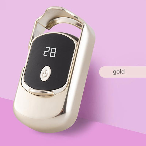 Darrahopens Health & Beauty > Hair Care > Hair Styling Tools Rechargeable Electric Heated Eyelash Curler - 55C Constant Temperature, LED Display, Gentle Curling(Gold)