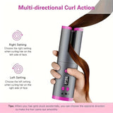 Darrahopens Health & Beauty > Hair Care > Hair Styling Tools USB LCD Wireless Charging Automatic Portable Hair Curler Smart Home Personal Care Appliance Mini Hair Curling Iron, Stylish Design, Multiple Colors Available