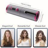 Darrahopens Health & Beauty > Hair Care > Hair Styling Tools USB LCD Wireless Charging Automatic Portable Hair Curler Smart Home Personal Care Appliance Mini Hair Curling Iron, Stylish Design, Multiple Colors Available