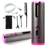 Darrahopens Health & Beauty > Hair Care > Hair Styling Tools USB LCD Wireless Charging Automatic Portable Hair Curler Smart Home Personal Care Appliance Mini Hair Curling Iron, Stylish Design, Multiple Colors Available