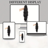 Darrahopens Health & Beauty > Hair Care > Hair Styling Tools Water wave curly hair clip-in ponytail wig, made of high-heat-resistant synthetic material. Perfect for daily wear to add volume, ideal for holiday celebrations and Halloween parties.(BLACK)