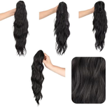 Darrahopens Health & Beauty > Hair Care > Hair Styling Tools Water wave curly hair clip-in ponytail wig, made of high-heat-resistant synthetic material. Perfect for daily wear to add volume, ideal for holiday celebrations and Halloween parties.(BLACK)