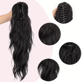 Darrahopens Health & Beauty > Hair Care > Hair Styling Tools Water wave curly hair clip-in ponytail wig, made of high-heat-resistant synthetic material. Perfect for daily wear to add volume, ideal for holiday celebrations and Halloween parties.（Milk ash）