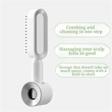 Darrahopens Health & Beauty > Hair Care > Hair Styling Tools White 3D Airbag Massage Self Cleaning Hair Brush with Base - for Long Hair - One-Click Easy Hair Removal - Scalp Soothing Detangler for Professional Home Hair Care