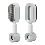 Darrahopens Health & Beauty > Hair Care > Hair Styling Tools White 3D Airbag Massage Self Cleaning Hair Brush with Base - for Long Hair - One-Click Easy Hair Removal - Scalp Soothing Detangler for Professional Home Hair Care