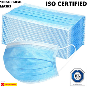Darrahopens Health & Beauty > Health & Wellbeing 100x Disposable SURGICAL MASKS Face Guard Dust Mouth 3 Ply Air Purifying