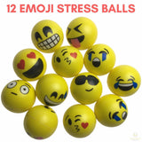 Darrahopens Health & Beauty > Health & Wellbeing > First Aid Kits 12 EMOJI FACE STRESS BALLS Hand Relief Squeeze Tension Reliever Soft Smiley 70mm