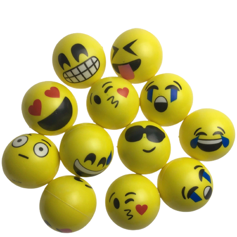Darrahopens Health & Beauty > Health & Wellbeing > First Aid Kits 12 EMOJI FACE STRESS BALLS Hand Relief Squeeze Tension Reliever Soft Smiley 70mm