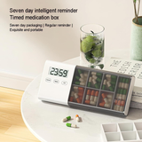 Darrahopens Health & Beauty > Health & Wellbeing > First Aid Kits 7-Day Smart Pill Organizer with Timer & Alarm – Intelligent Medication Reminder Box with Vibration, Beep Alerts, USB Rechargeable Portable Electronic Pill Case for Elderly & Travel(grey)