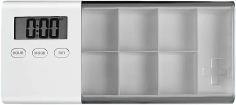 Darrahopens Health & Beauty > Health & Wellbeing > First Aid Kits 7-Day Smart Pill Organizer with Timer & Alarm – Intelligent Medication Reminder Box with Vibration, Beep Alerts, USB Rechargeable Portable Electronic Pill Case for Elderly & Travel(grey)