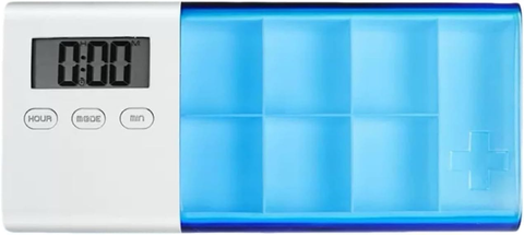 Darrahopens Health & Beauty > Health & Wellbeing > First Aid Kits 7-Day Smart Pill Organizer with Timer & Alarm – Intelligent Medication Reminder Box with Vibration, Beep Alerts, USB Rechargeable Portable Electronic Pill Case for Elderly & Travel(blue)