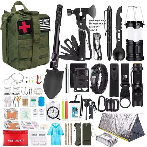 Darrahopens Health & Beauty > Health & Wellbeing > First Aid Kits Survival Tool Kit 43-Piece Emergency Kit Outdoor Survival First Aid Kit Larger - army green - Size 43 - piece set In Australia - Darrahopens