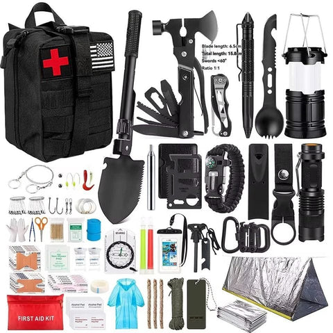 Darrahopens Health & Beauty > Health & Wellbeing > First Aid Kits Survival Tool Kit 43-Piece Emergency Kit Outdoor Survival First Aid Kit Larger - Black - Size 43 - piece set In Australia - Darrahopens