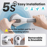 Darrahopens Health & Beauty > Health & Wellbeing > Mobility & Accessibility 2 Pack Suction Grab Bars for Shower, No-Drill Removable Safety Handles for Bathtubs, Toilets and Seniors, Grey, 43 cm In Australia - Darrahopens