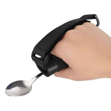 Darrahopens Health & Beauty > Health & Wellbeing > Mobility & Accessibility 2pcs Disabled Eating Aids Utensil Holders Eating Assistance Hand Cuff for Holding Spoon, Fork, Cutlery Adjustable Nylon Gripping Strap for Limited Mobility, Weak Grip,