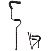 Darrahopens Health & Beauty > Health & Wellbeing > Mobility & Accessibility Adjustable Folding Crutch, Metallic Grey -  Size 5'2" - 6'2" Durable Ergonomic Fashion Design and Comfort Handles,Pack of 1