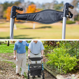 Darrahopens Health & Beauty > Health & Wellbeing > Mobility & Accessibility Alston 2 In 1 Foldable X-Fold Mobility Walker Rollator Chair Aid 8 Inch Wheel Max Load 136KG with Zippered Storage Bag for Elderly Seniors Indoor Outdoor Use