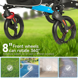 Darrahopens Health & Beauty > Health & Wellbeing > Mobility & Accessibility Alston 2 In 1 Foldable X-Fold Mobility Walker Rollator Chair Aid 8 Inch Wheel Max Load 136KG with Zippered Storage Bag for Elderly Seniors Indoor Outdoor Use