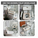 Darrahopens Health & Beauty > Health & Wellbeing > Mobility & Accessibility Aluminum Bedside Commode Chair 200kg Mobile Shower Toilet Wheelchair