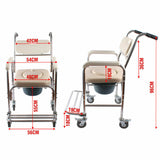 Darrahopens Health & Beauty > Health & Wellbeing > Mobility & Accessibility Aluminum Bedside Commode Chair 200kg Mobile Shower Toilet Wheelchair