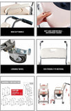 Darrahopens Health & Beauty > Health & Wellbeing > Mobility & Accessibility Aluminum Bedside Commode Chair 200kg Mobile Shower Toilet Wheelchair