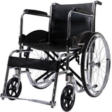 Darrahopens Health & Beauty > Health & Wellbeing > Mobility & Accessibility Equipmed Folding Manual Wheelchair Self Propelled, 24" Rear Wheels, Chrome Steel Frame, 46cm Wide Seat, 100kg Capacity, Park Brakes