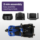 Darrahopens Health & Beauty > Health & Wellbeing > Mobility & Accessibility EQUIPMED FreeLite+ Mid-Sized Electric Foldable Mobility Scooter, Lithium Battery, Long Range and Easy Charging, Blue