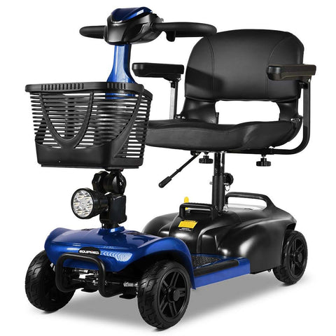 Darrahopens Health & Beauty > Health & Wellbeing > Mobility & Accessibility EQUIPMED FreeLite+ Mid-Sized Electric Foldable Mobility Scooter, Lithium Battery, Long Range and Easy Charging, Blue