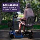 Darrahopens Health & Beauty > Health & Wellbeing > Mobility & Accessibility EQUIPMED FreeLite+ Mid-Sized Electric Foldable Mobility Scooter, Lithium Battery, Long Range and Easy Charging, Blue