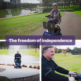 Darrahopens Health & Beauty > Health & Wellbeing > Mobility & Accessibility EQUIPMED FreeLite+ Mid-Sized Electric Foldable Mobility Scooter, Lithium Battery, Long Range and Easy Charging, Blue